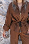 Brown Parachute Fabric Top Zipper Suit - 4