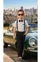 Square Patterned Boy's Short-Sleeved Set / with Suspenders and Bow Tie / Short-Sleeved Shirt and Pants / Boy's Set