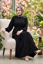 Buckle Detailed Tied Ayrobin Dress Black Hm2907 - 4