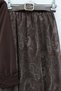 Chiffon Blouse with Belted Scarf and Lined Skirt - Dark Brown - K. Brown - 2
