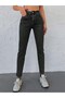 Jeans Women's Anthracite High Waist Lycra Slim Fit Jean Trousers Gathering Stretch Denim - 4