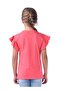 Girls' Flutter Sleeve T-shirt - Coral - 4