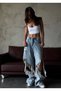 Trend Special Design Wide Leg Jean Ripped Detail Pants-Custom Design Wide Leg Jean Ripped Detail Pants - 2