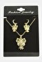 Gldisptm Owl Zircon Stone (215720) Set Necklace-Green - 2