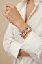 Pink Flower Detailed Zircon Stone Elastic Bracelet (2.5 cm)