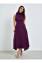 Purple Corsage Detail Maxi Evening Dress - 3