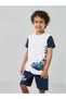 Boys Cotton Racing Car Print T-Shirt and Shorts Set - 2