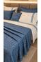 Maze Double Bedspread with Duvet Cover-Indigo Tkebt Indigo - 2