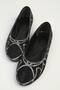 Women's Black Sparkling Stone Embroidered Ballerinas