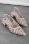 Azalea Women's Cage Detailed Pointed Toe Heeled Shoes B4399 - 2