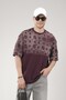 Oversize Logo Printed Crew Neck Basic T-Shirt