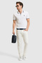 Men's Slim Fit Polo Collar White T-Shirt 50323894-Vr013 - 4