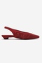 Lieve Red Suede Genuine Leather Women's Low Heel Shoes - 4
