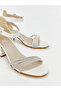 White Shiny Stone Girl Child Heeled Shoes - 3