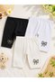 Girls' Triple Leggings Set Casual Girls' Capri Leggings Bow Detail Cotton Underwear 1-8 Years 3 Pieces - 8