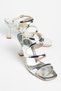 Feliya Women's Silver Patent Leather Single Strap Blunt Toe Evening Dress Shoes - 2
