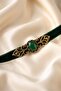 Genuine Leather Natural Stone Choker Necklace - 4