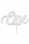 One Cake Decoration 1 Year Birthday Plexiglass Gold Silver Cake Top Lettering Decoration - 4