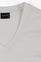 Women's Vision V-Neck Premium Quality Dense Textured Cotton T-Shirt Cream W102-R0220-02 - 6