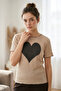 Women's Heart Appliqued Ribbed Pajama Set - 4