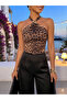 Accessory Detailed Summer Patterned Blouse - 6