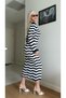 Women's Zigzag Detailed Long Sleeve Knitwear Dress - 4