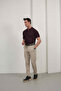 Men's Knitted Button Detailed Polo Collar T-Shirt - 4