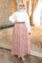 Cream/Tile Waist Elasticated Patterned Chiffon Skirt - 2