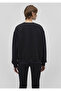 Kadın Bisiklet Yaka Regular Fit Siyah Basic Sweatshirt - 3