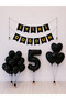 Happy Birthday Black Gold Balloon Set -5-