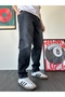 Black Washed Comfortable Fit Boyfriend Jean Pants - 3