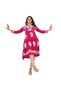 Pink Rayon Lakhnavi Work Frill Midi Dress - PMM14581 | Pink - 2