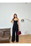 New Season Double Buttoned Double Lace-Up Elastic Back Flexible Woven Fabric Loose Leg Wide Leg Palazzo Pants - 5