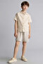 100% Cotton Regular Fit Apaş Collar Striped Short Sleeve Shirt for Boys H3044A826Hs - 2