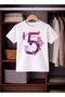 Birthday Girl, 5th Year Butterfly Birthday Graphic Print T-Shirt - 2