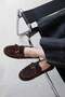 Mote Women's Genuine Leather Suede Ballerinas Brown - 3