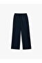 Linen Look Straight Fit Straight Leg Trousers with Pockets - 4