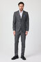 Pladis Men's Dark Navy Blue Pointed Collar Polyviscon Fabric Jacket+Pants+Vest Slim Fit Suit