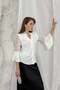 Ecru High Neck Transparent Sleeves Ruffle Detailed Blouse