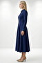Long Sleeve Waist-Fitted Regular Midi Shirt Dress - 2