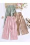 3-Piece Girls' Wide-Leg Muslin Pants - 2
