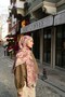 Noa Batik Patterned Shawl - Mink-Dried Rose - 2