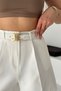 Women's High Waist Shorts with Belt Detail – Pleated Relaxed Fit Stylish Fabric Shorts - 5