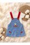 Rabbit Mushroom Embroidery Detailed Baby Girl Salopet Dress Set of 2 - 3