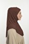 Practical Hijab Sandy Shawl - Ready-To-Wear Turban Hijab Scarf Prayer Cover - Brown - 4