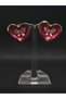 Love Themed Red Enamel Women's Steel Titanium Earrings with Heart and Butterfly Figures Summer Stylish Style New Gift Jewelry Accessory