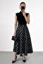 New Season Long Polka Dot Detailed Long Skirt