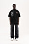 Men's Oversize Baggy Washed Jean Trousers Black - 7