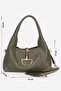 Nora Genuine Suede Shoulder Bag with Metal Buckle - 2