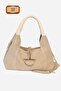 Nora Genuine Suede Shoulder Bag with Metal Buckle
